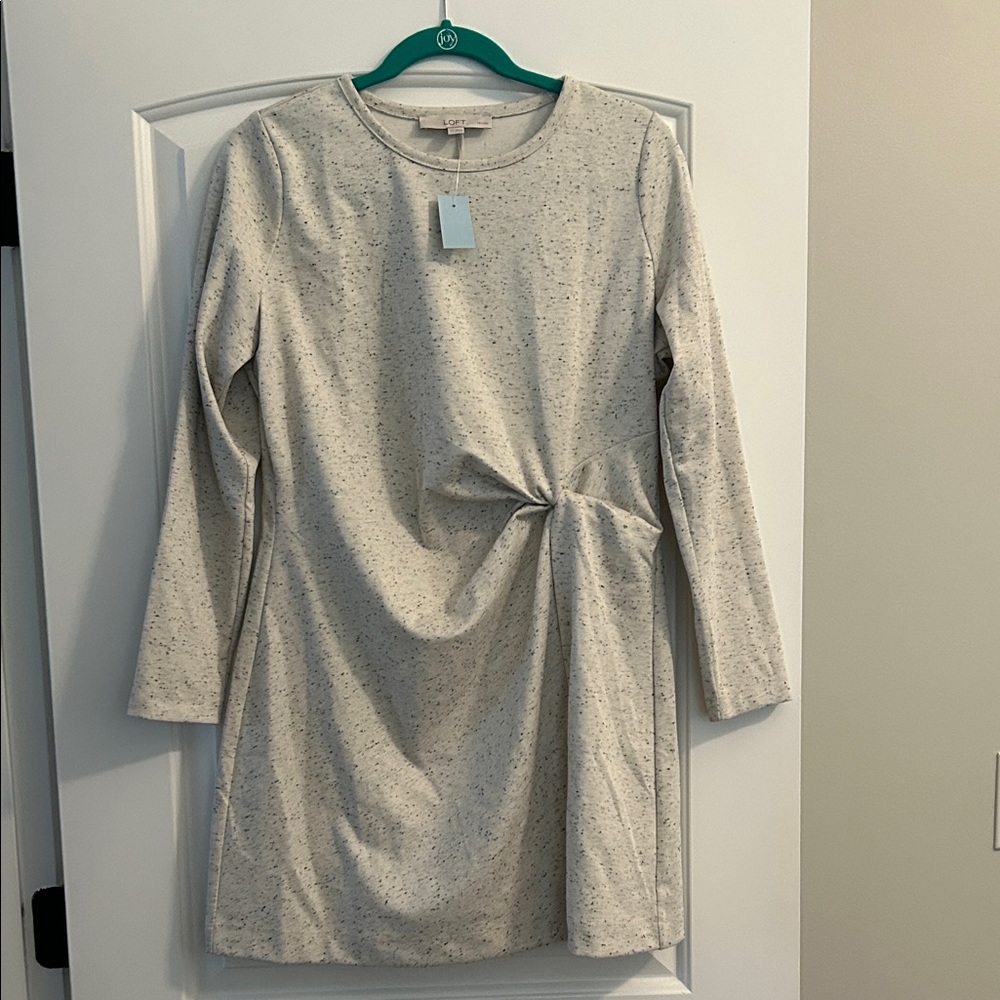 LOFT Cream Speckled Dress